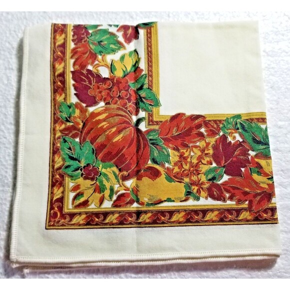 Fabric Napkins Fall Autumn Thanksgiving Set of 4 Size 16.5" X 16.5" Rustic CHIC - Picture 2 of 3